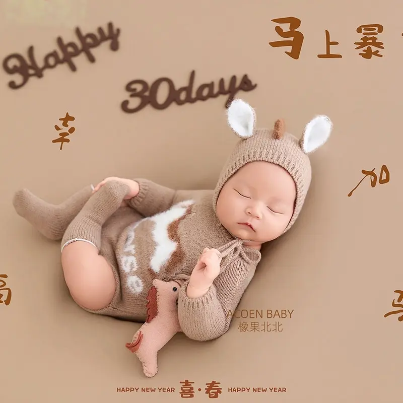 2026 Khaki Horse Theme Set - Newborn Photography Props - Image 2